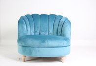 China Blue event fancy accent chair comfortable relax chair upholstery wooden chair with velvet fabric manufacturer