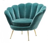 China Hote sale elegant flower shape living room chair velvet fabric furniture office chair stainless steel legs chair manufacturer