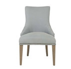 China Nice design hote sale high back wing back tufted design linen fabric dining chair with button tufted company
