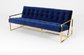 Nice design wooden button velvet upholstery stainless steel frame long back sofa factory