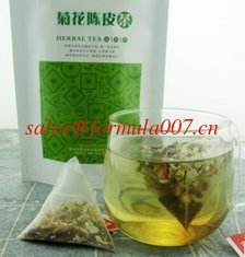 China natural chrysanthemum pericarpium citri reticulatae herbal tea triangle teabag supplier