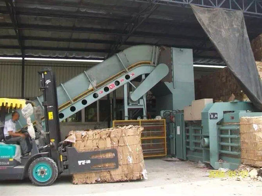China YDW150-III Automatic Waste Paper Baler with Auto-tie System, Automatic Horizontal Paper Baling Machine with Conveyor supplier