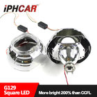 IPHCAR 3.0 Inch LED Light Guide Angel Eyes Square Hid Bi xenon Projector Lens H1 Xenon Bulb Light