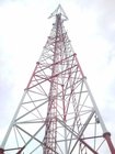 customized hot dip galvanized  triangular telecommunication lattice steel tower with platforms and ladder system