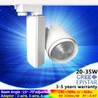 free changeable lens 40 degree 4000K CRI 90 CREE 20W Dimmable led track light with 4wire adaptor