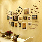 Wholesale black wall clock with love photo frame On sale wedding wall clock with photo