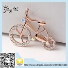 Wholesale Lovely Gold Bicycle Brooch Pins Cute Womens Zinc Alloy Bike Brooches