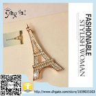 Wholesale Fashion Custom Classic  Crystal Rhinestone Eiffel Tower Crystal Brooch