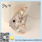 Newest Style Vintage Personality promotion  Rhinestone Fish Brooches For Woman