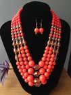 Fashion Exporting designs fashionable four  layers acrylic/resin beads handmade jewelry set