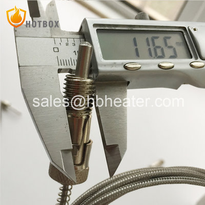 China K E J T Type Thermocouple PT100 With M12 Thread Adaptor  Stainless Steel High Temperature  for Plastic extruder supplier