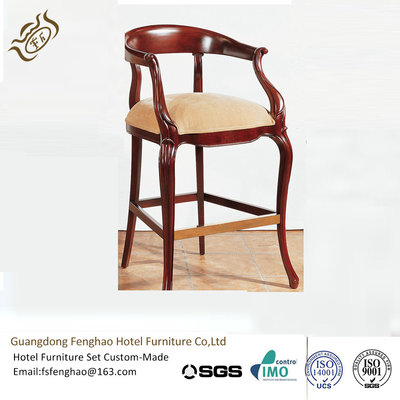 China Wooden High Bar Stools With Arms Upholstery For Bar Furniture And Bistro Furniture supplier
