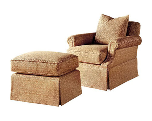 China Full Soild Base Fabric Leisure Chair Ottoman Natural Timber Wood With Cushion supplier