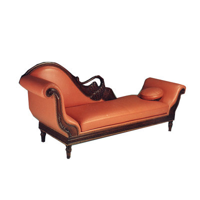 China Luxury Custom Leather Chaise Lounge Cushions For Indoor Curved Chaise Lounge Chair supplier