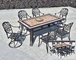 Leisure  Garden Cast Aluminum 6 Seater Outdoor Furniture Table And Chair Set Garden Furniture supplier