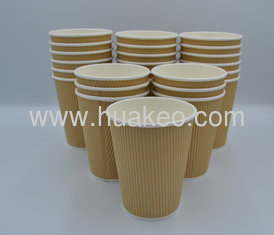 China Ripple Paper Cups, with PE lining, 8oz,12oz,16oz, Insulated - No Need For Sleeves supplier