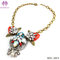 Fashion exaggerated alloy crystal flower necklace supplier