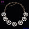 Fashion vintage clear crystal flower bib statement necklace supplier