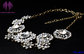 Hot Fashion Retro Luxury Womens Clear Crystal Flower Choker Bib Necklace supplier