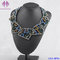 Fashion color crystal geometry bib statement necklace supplier