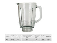 hot sales vaso de vidrio para licuadora 1.5L Capacity national blender spare parts glass jar replacement A28