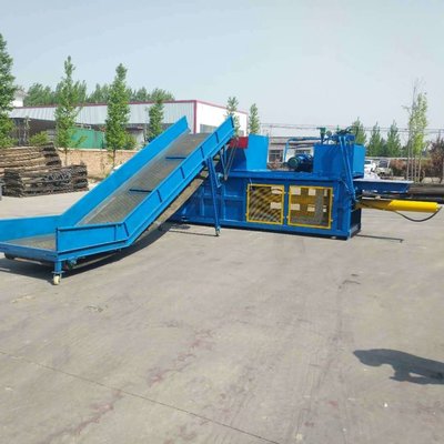 China Certificated 60-100T Double cylinder hydraulic baler hot sale horizontal baling machine supplier