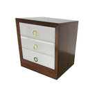 Modern wooden walnut frame with white finish drawers night stand,hotel bedside table for 5-star hotel