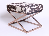 2018 new design metal base upholstery bench/ottoman for hotel &home,metal base ottoman