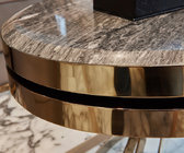 Stone top with gold metal frame oval shape coffee table for hotel bedrooom and living room