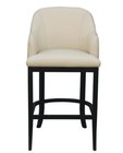 Birch wood white pu upholstery barstool/counter stool with metal bars,fashion wooden barstool