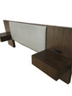 Walnut wood veneer with upholstery king size headboard with night stand of hotel bedroom furniture,hospitality casegoods