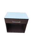White back painted tempered glass top walnut wood veneer 1-drawer night stand for hotel bedroom,hospitality casegoods