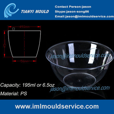 China 200ml thin wall PS disposable plastic ice cream bowls injection mould with lids supplier