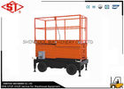 China Aerial Work scissor platform lift with stand bars and turning legs distributor