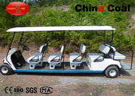 China Welded Steel White 10 Seater Electric Golf Cart With Double Coating distributor
