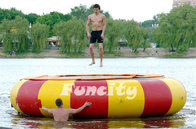 0.9MM Thickness PVC Tarpaulin Inflatable Water Trampoline for Adults Used in the Lake Red/Yellow
