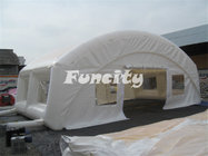 White Family Camping Inflatable Tent With Doors and Windows Design , 17.4L*10.7W*4.3Hm