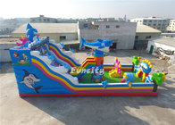 Commercial Inflatable Slide 0.55MM Thickness Plato PVC Tarpaulin Gaint Fun City
