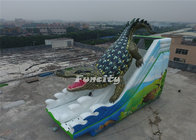 10M*6M*6M EN14960 0.55MM PVC Tarpaulin inflatable giant Crocodile Theme dry slide for Frame pool