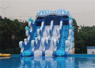 Blue / White Inflatable Giant Commercial Dry Slide With Frame Pool 3 - 5 Years Lifespan