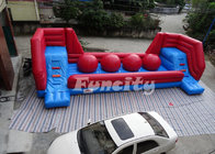 Customized Durable Red Inflatable Obstacle Course Sewing 60 Months Lifespan