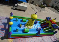 0.55 MM PVC Tarpaulin Double Stitching Inflatable Fun City For Kids 15 * 8 * 6.8 M