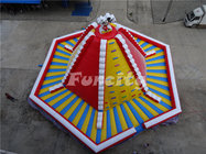 15mL*15mW*8mH PVC Tarpaulin Giant Inflatable Volcano Rock Climbing Wall With Slide For Children