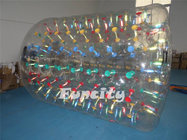 Transparent Inflatable Water Roller , Colorful String Inflatable Aqua Rolling Ball