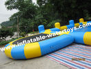 0.6mm PVC Tarpaulin Inflatable Water Pools with step and Pillar and Net for amusement park