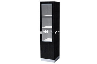 Timber Veneered MDF Cabinet with LED Lighting and an Entire Swinging Glass Door