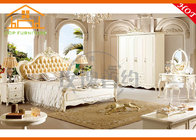 romantic style wedding Princess french style white rococo hand carved bedroom furniture sets for girls
