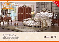 antique Synthetic leather Royal Rococo royal russian latest design wooden bedroom furniture oak bedroom furniture set