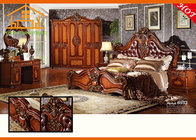 New fashioned real leather Stylish antique solid wood bedroom sleigh bed Energy saving bedroom furniture sets