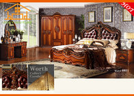 French provincial double bed bedroom Residential interior design antique luxury wooden hand carved bedroom furniture set